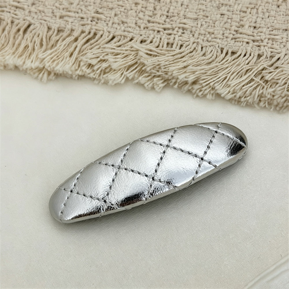 Minimalist PU Leather No-Crease Snap Hair Clip 6W6HCP1621