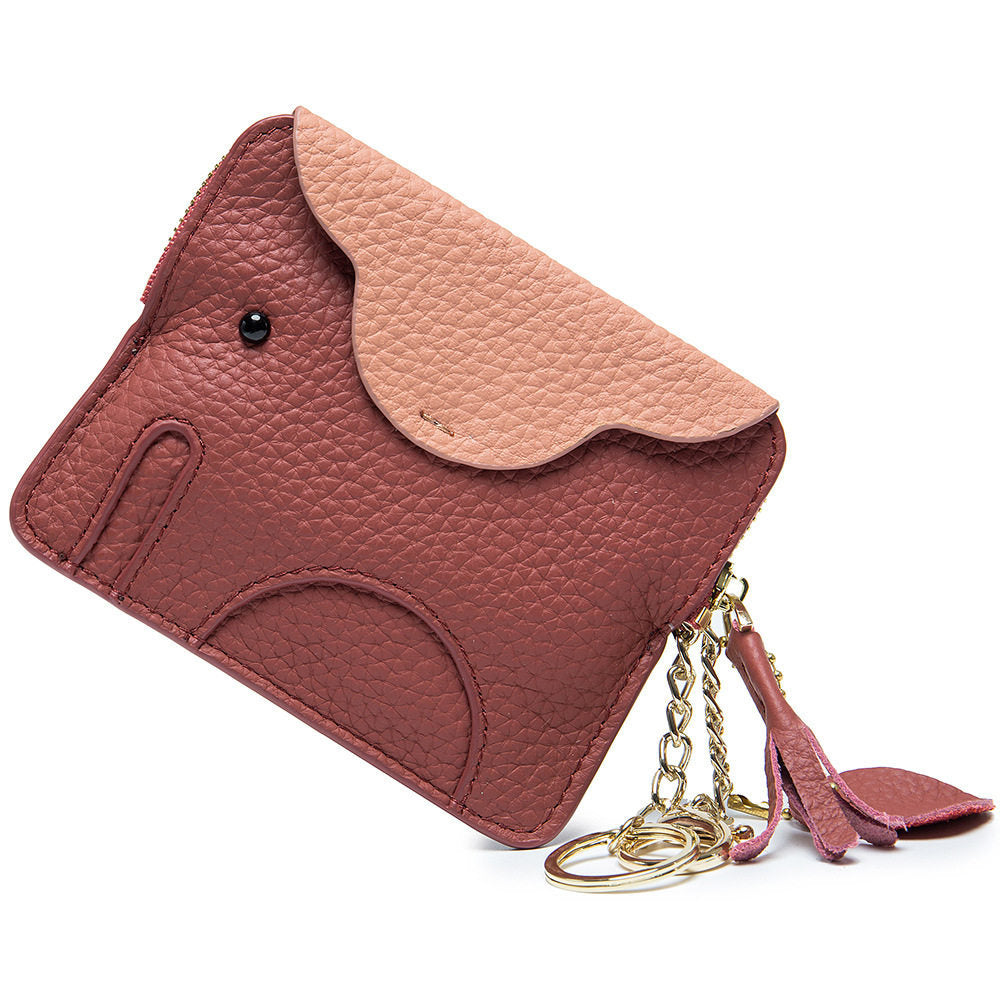 Cute Elephant Leather Mini Coin Purse 6W10BWB303