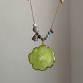 Flower Resin Pendant Necklace - DippedShop Wholesale - #9651