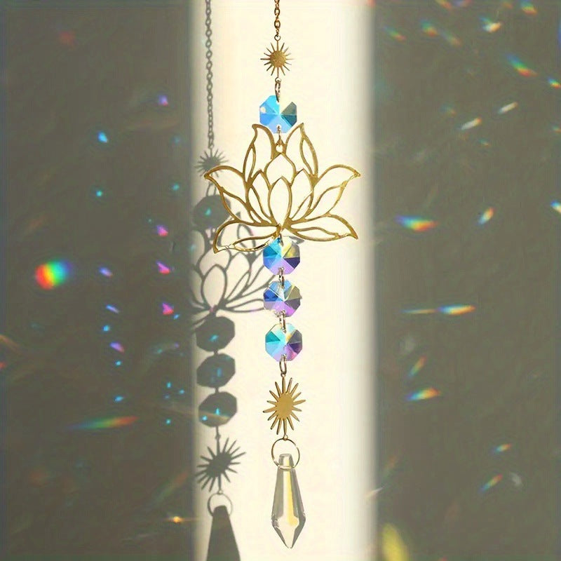 Celestial Moon Star Crystal Wind Chime Suncatcher 6H7HLS201