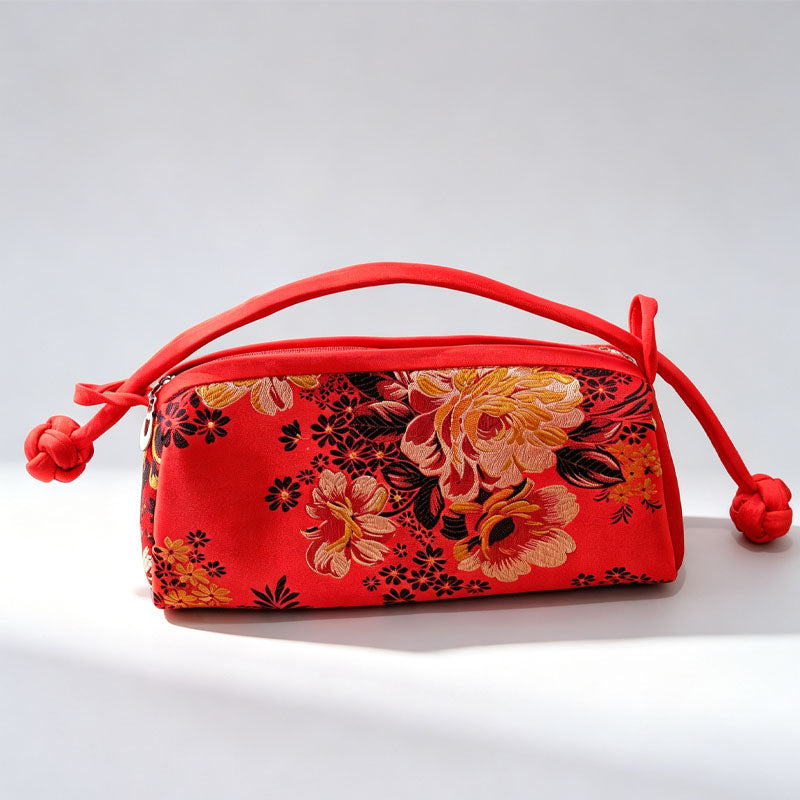 Elegant Floral Jacquard Color Block Handbag 6S10BBG1556