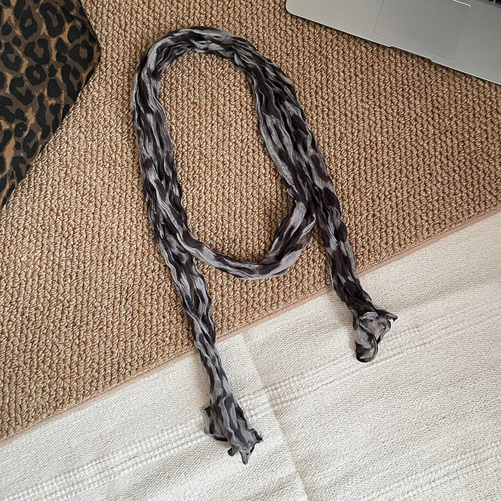 Vintage Zebra Leopard Print Long Silk Scarf 6W6NSC226