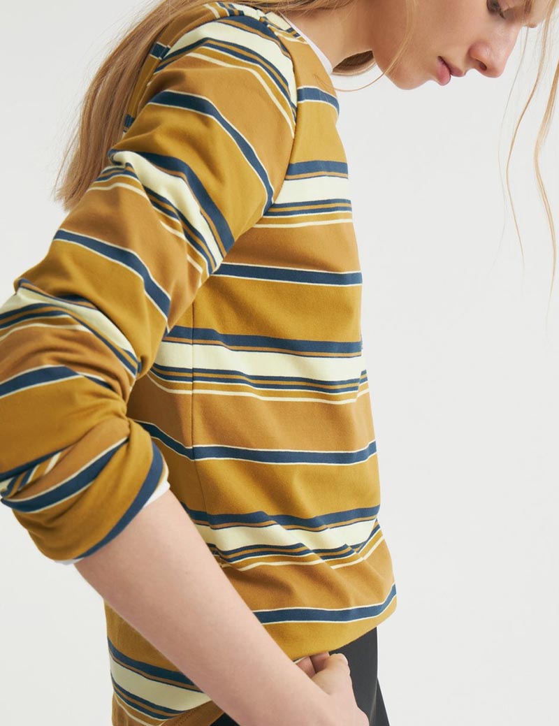 Casual Loose Striped Pullover T-Shirt DP25F417