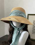 Elegant Wide Brim Straw Hat - DippedShop Wholesale - #5171