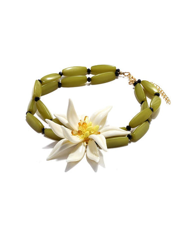 Chunky Floral Beaded Choker - DippedShop Wholesale - #9667
