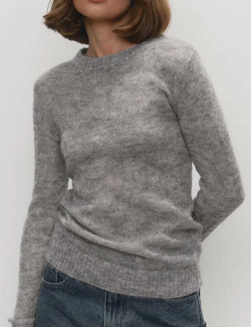 Minimalist Round Neck Long Sleeve Knit Top DP25E512