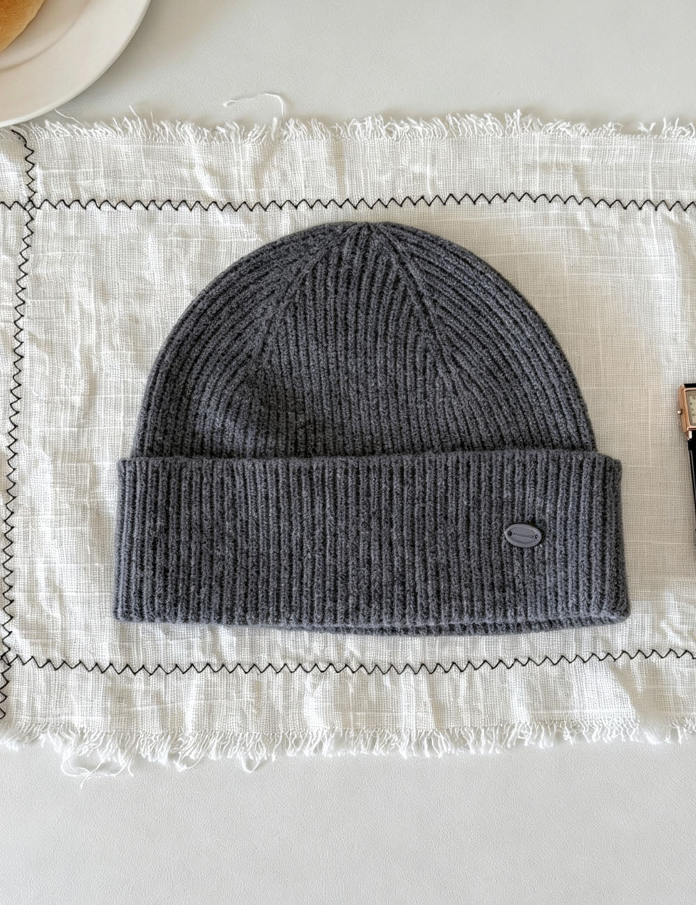 Simple Ribbed Knit Solid Color Beanie Hat 6W6HAT553