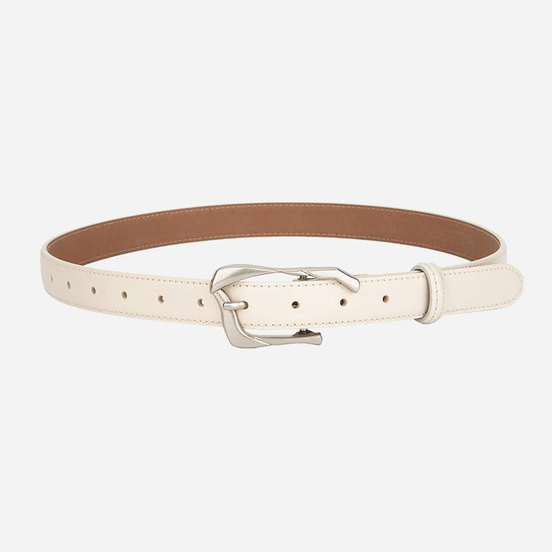Trendy Unique Metal Buckle Skinny Leather Belt MK2LEEP6W6JBT33