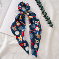 Sweet Ribbon Christmas Print Hair Scarf Scrunchie 6W6HSR444