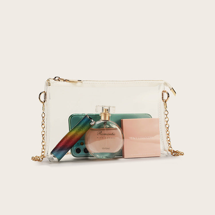 Jelly Transparent Chain Strap Crossbody Bag 6W10BBG1957