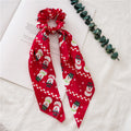 Sweet Ribbon Christmas Print Hair Scarf Scrunchie 6W6HSR444