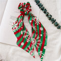 Sweet Ribbon Christmas Print Hair Scarf Scrunchie 6W6HSR444
