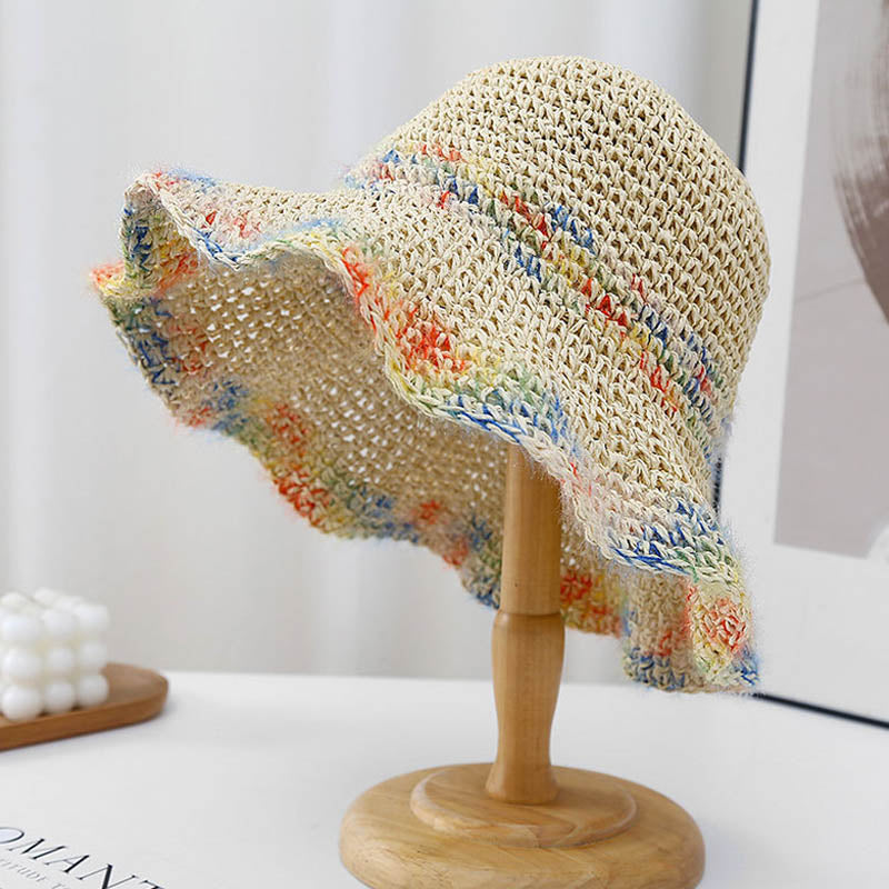 Boho Colorful Straw Hat - DippedShop Wholesale - #2563