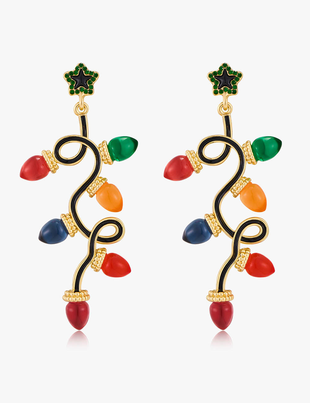 Colorful Light Bulb Rhinestone Christmas Dangle Earrings DP25G794