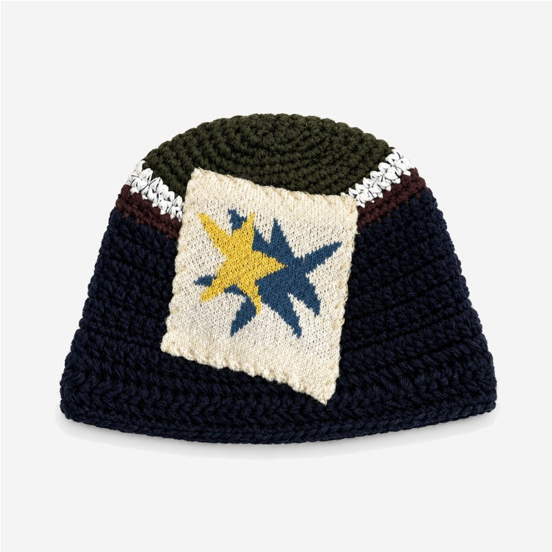 Color Block Splice Floral Jacquard Bucket Hat 6W6HAT634