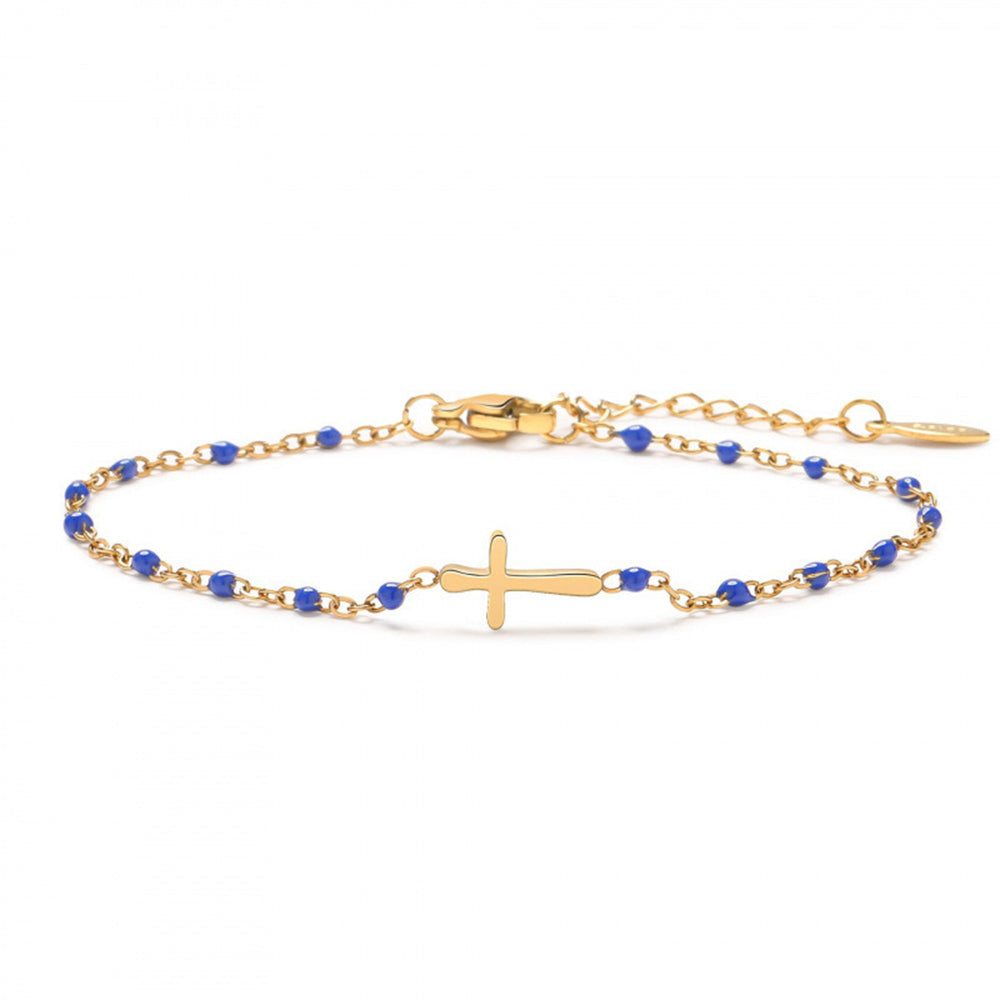 Cross Bead Chain Bracelet - DippedShop Wholesale - #8483