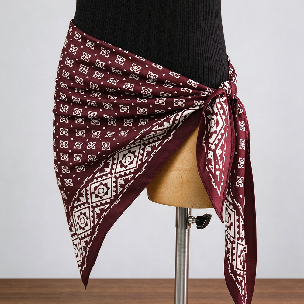 Retro Floral Print Versatile Soft Triangle Scarf 6W6NSC209