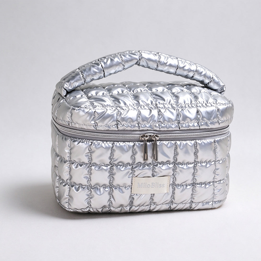 Minimalist Solid Color Quilt Shell Cosmetic Bag 6C5CO271