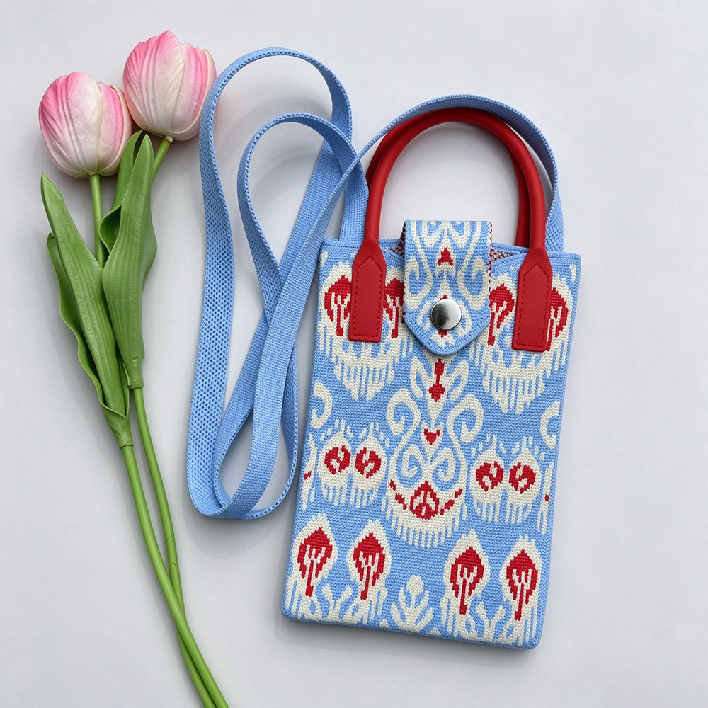 Boho Color Contrast Knit Crossbody - DippedShop Wholesale - #6419