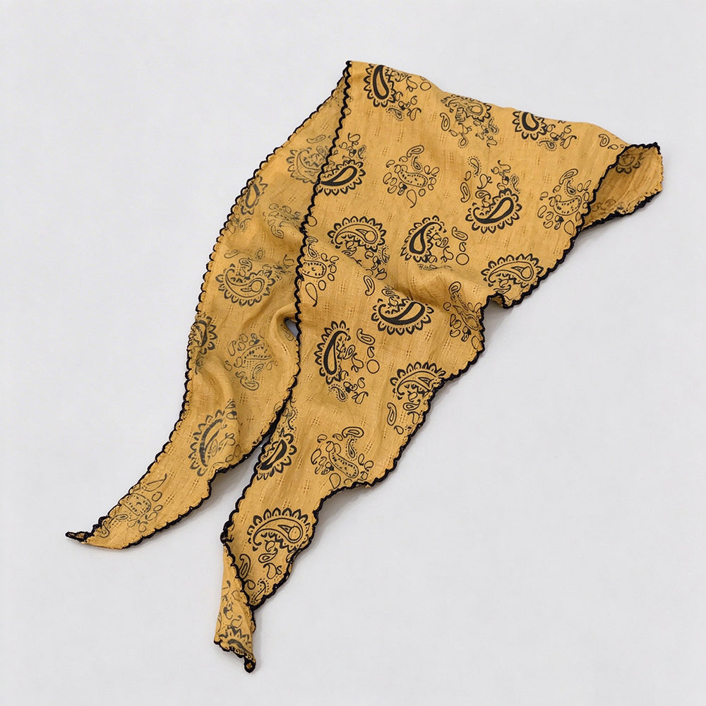 Retro Color Block Paisley Print Triangle Scarf 6W6NSC224