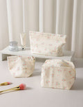 Cute Pink Floral Portable Cosmetic Bag MK2BW6W10BOB418