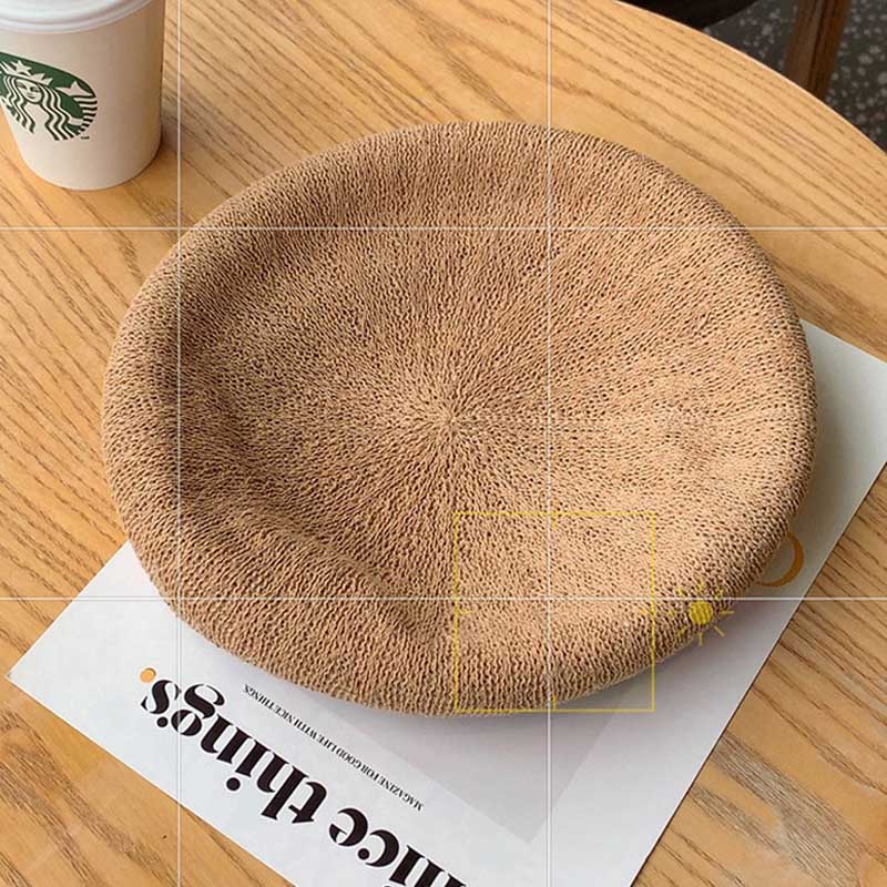 Trendy Solid Color Beret Breathable Beret Hat MK2CK6W6HAT62