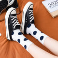 Polka Dot Jacquard Crew Socks - DippedShop Wholesale - #4323