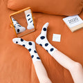 Polka Dot Jacquard Crew Socks - DippedShop Wholesale - #1555