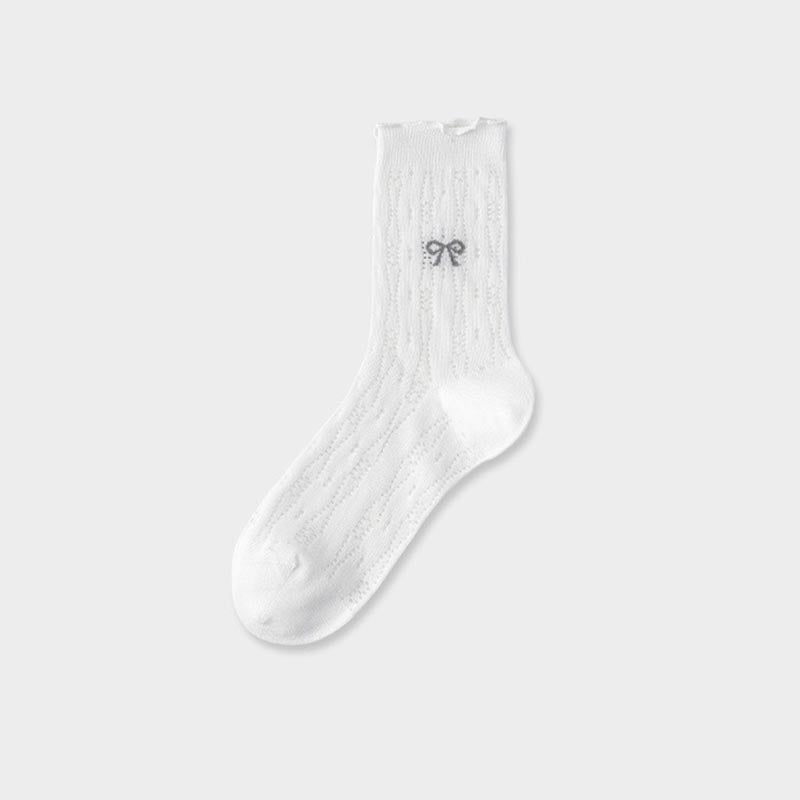 Bowknot Mesh Ruffle Socks - DippedShop Wholesale - #3171