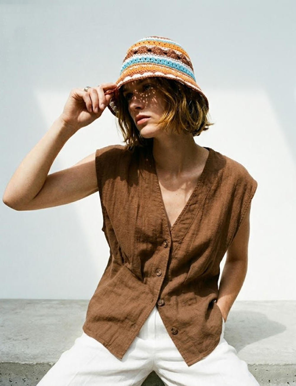 Color Block Striped Knit Hat - DippedShop Wholesale - #3811