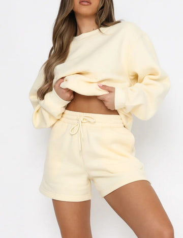 Solid Sweatshirt Short Set - DippedShop Wholesale - #4211