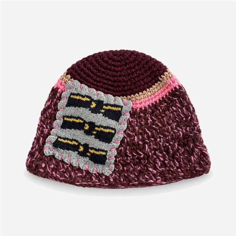 Color Block Splice Floral Jacquard Bucket Hat 6W6HAT634