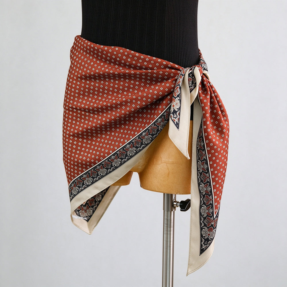 Retro Floral Print Versatile Soft Triangle Scarf 6W6NSC209