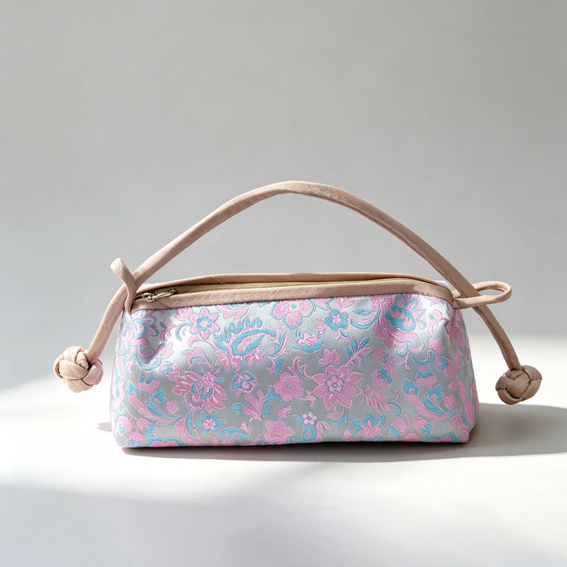 Elegant Floral Jacquard Color Block Handbag 6S10BBG1556
