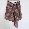Retro Floral Print Asymmetrical Tie Waist Hip Scarf 6W1SL44