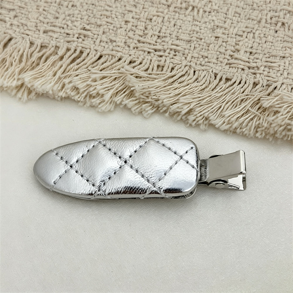 Minimalist PU Leather No-Crease Snap Hair Clip 6W6HCP1621