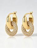 Stylish Interlock Rhinestones Hoop Earrings 6W6JER569