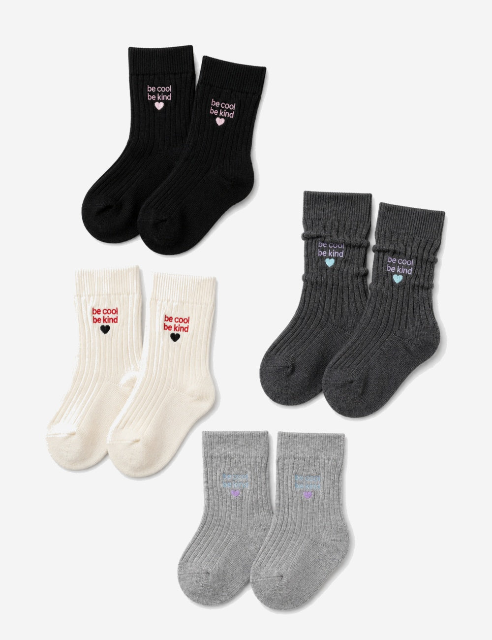 Heart Letter Embroidered Ribbed Mid Socks 6W8FSO649