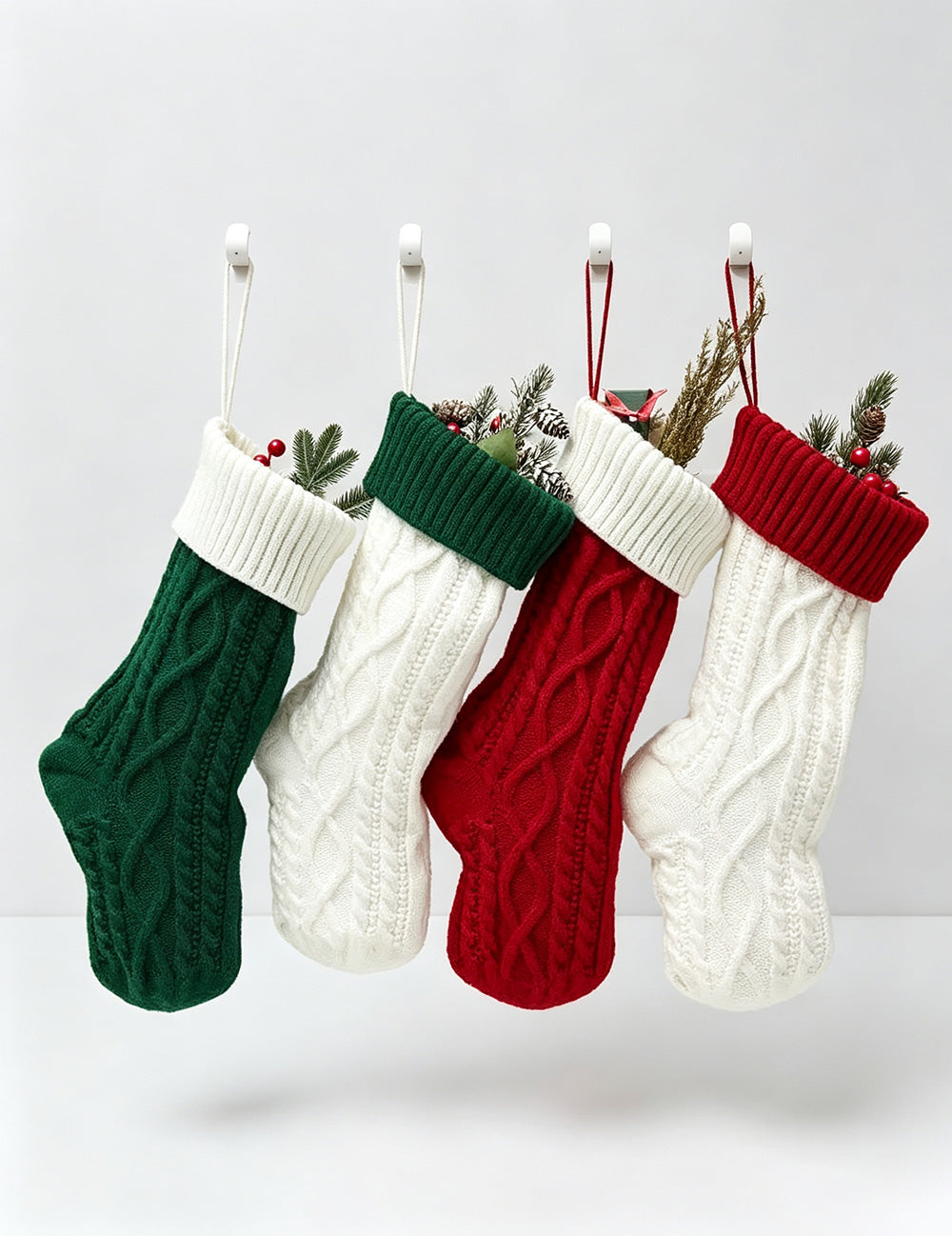 Christmas Cable Knit Stocking Hanging Gift Pouch 6W8FSO896