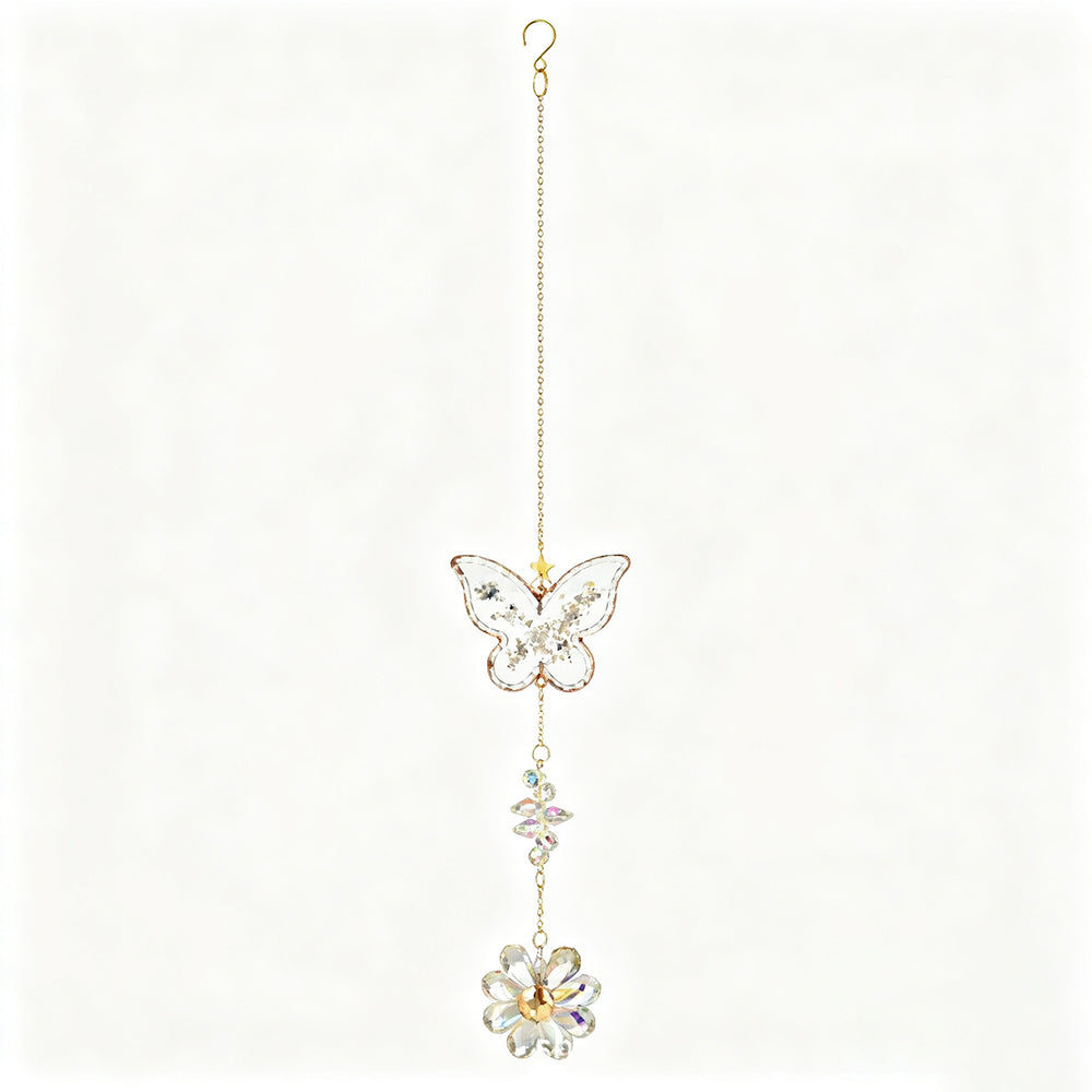 Elegant Crystal Butterfly Flower Pendant Cun Catcher 6H7HLS183