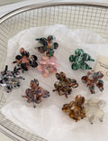 Cute Mini Color Block Flower Hair Claw Clip 6W6HCP1287