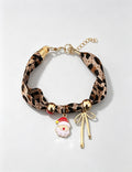 Christmas Santa Claus Charm Leopard Print Bracelet 6W6JBR655