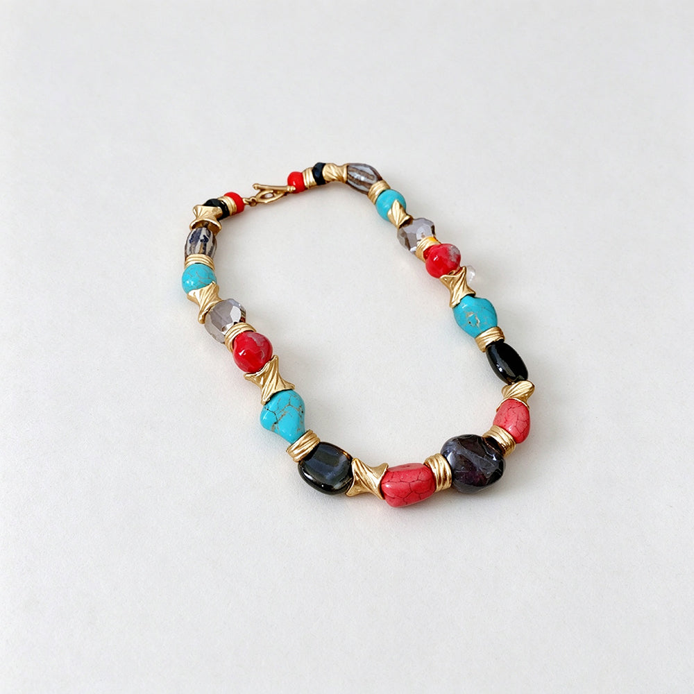 Boho Style Irregular Geometry Stones Choker Necklace 6W6JNC950