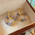 Sparkling Cubic Zirconia Double Hoop Drop Earrings 6W6JER721