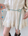 Bohemian Round Ring Braided Rope Waist Belt 6W6JBT200