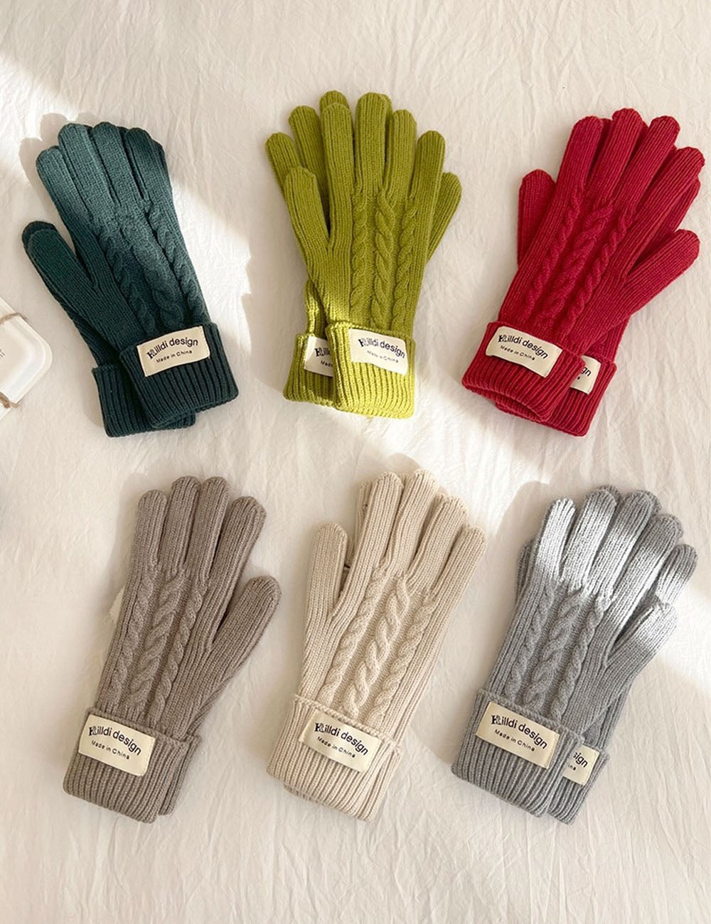 Cable Knit Touchscreen Gloves - DippedShop Wholesale - #5971
