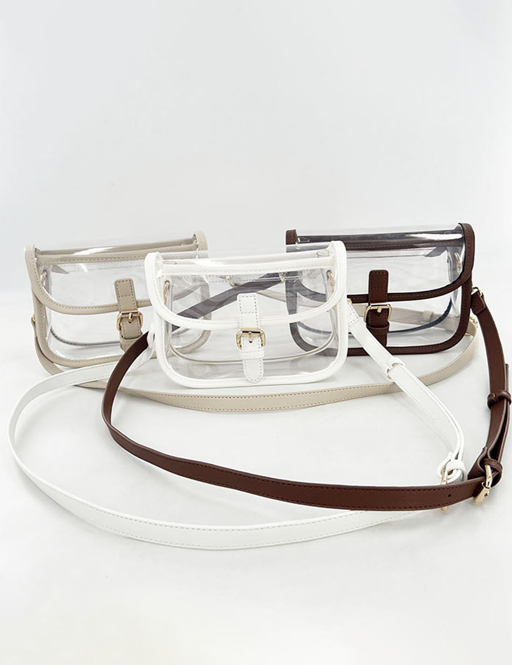 Trendy Transparent Leopard Print Square Crossbody Bag 6W10BBG1966