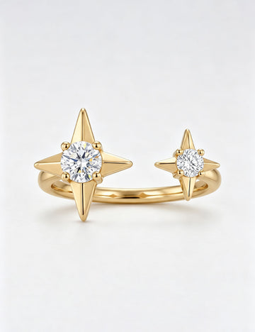 Rhinestone Star Open Ring - DippedShop Wholesale - #5267