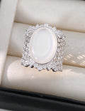 Vintage Oval Resin Hollow Out Wide Open Ring 6W6JRG381