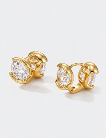 Cubic Zircon Hoop Earrings - DippedShop Wholesale - #1283